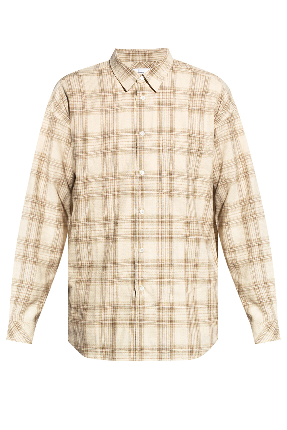 Beige Checked shirt Samsøe Samsøe - Blue Patched Mirror Logo